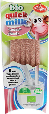 Rietjes voor het aromatiseren van melk met aardbeismaak BIO (6 x 6 g) 36 g - AMYLON